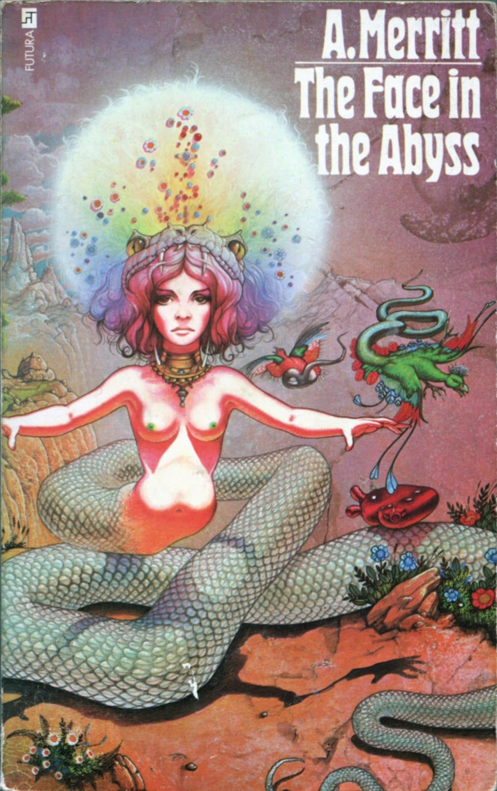 Uncredited artist, Dwellers in the Mirage by A. Merritt, 1965.