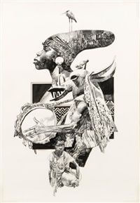 Sergio Toppi's visual Art Untitled (Africa)