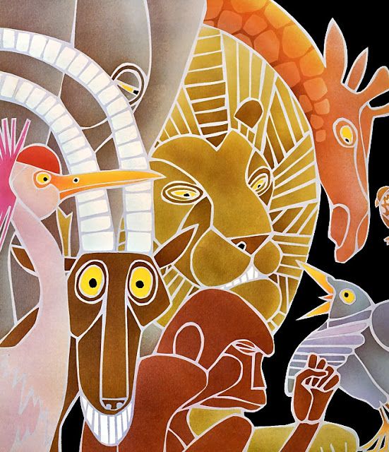 Leo and Diane Dillon's visual Art Verna Aardema: Why Mosquitos Buzz in People's Ears1976.Leo and Diane Dillon