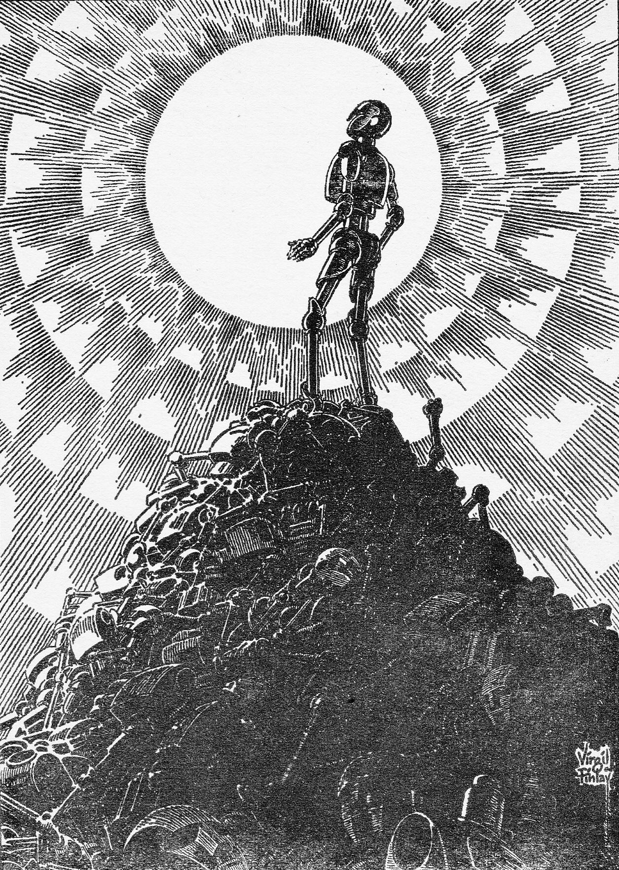 Virgil Finlay's visual Art Virgil Finlay, Adam's Eva by Alan Dirkson, If 67-07, P.103.