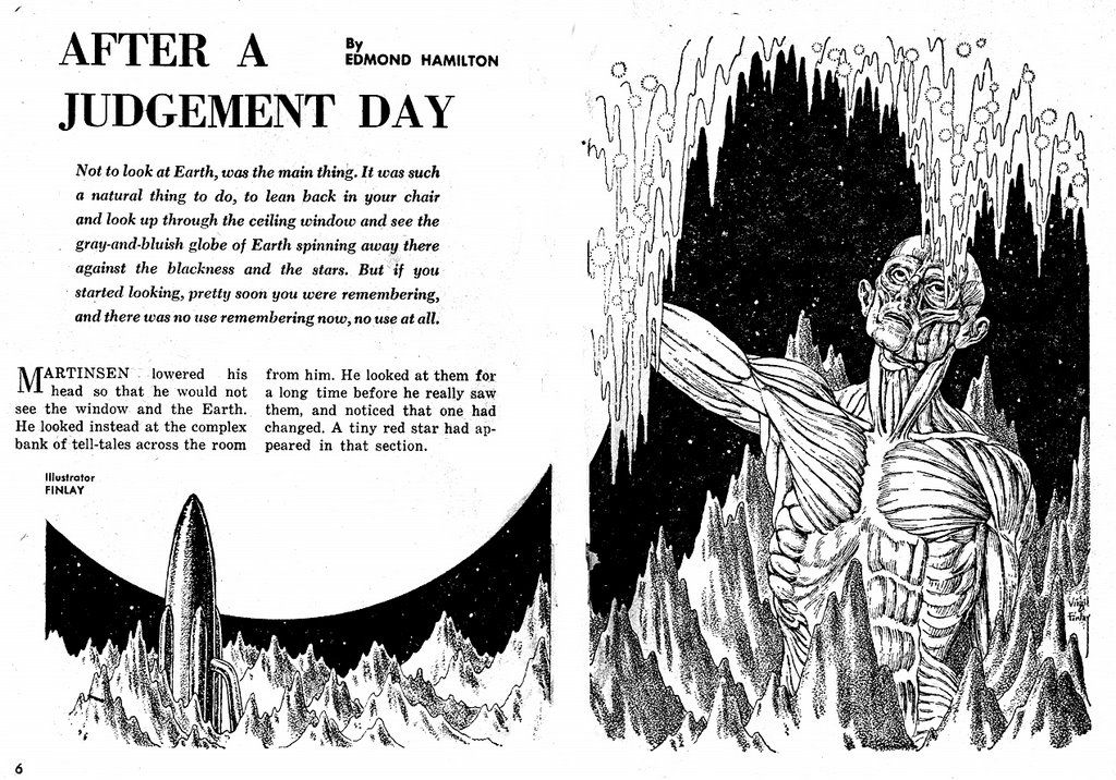 Virgil Finlay's visual Art Virgil Finlay, After a Judgement Day by Edmond Hamilton, Fantastic 63-12.