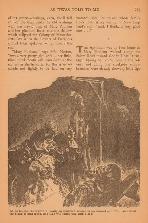 Virgil Finlay for Weird Tales 's visual Art Virgil Finlay, As 'Twas Told to Me by Seabury Quinn, Weird Tales 38-09.