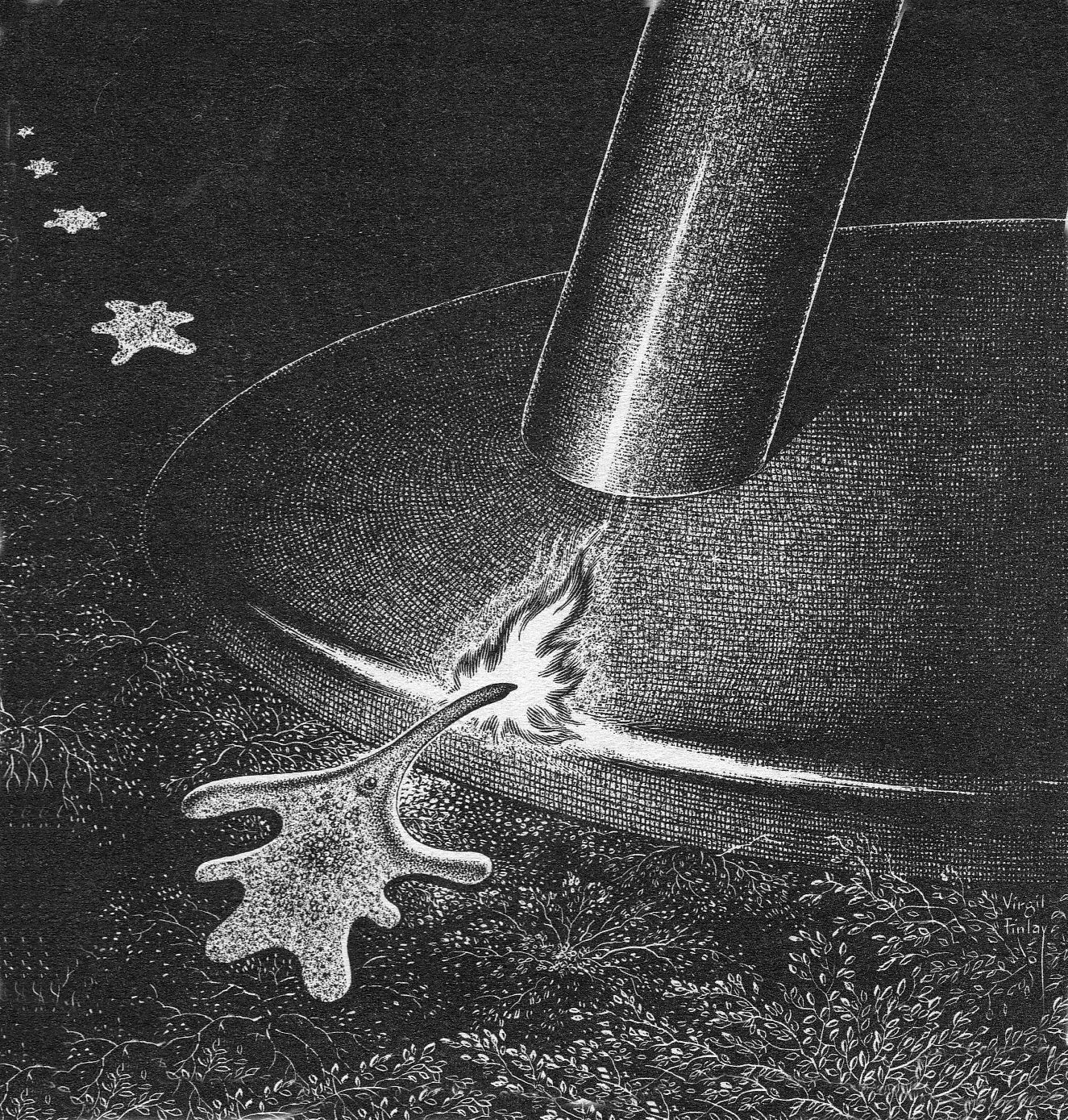 Virgil Finlay's visual Art Virgil Finlay, On The Fourth Planet by J.F. Bone, Galaxy 63-04.