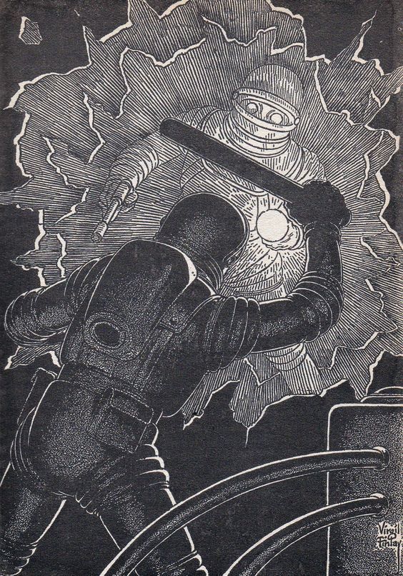 Virgil Finlay's visual Art Virgil Finlay, The Fortunes of Peace by C.C. McApp, If 67-09, p.21.