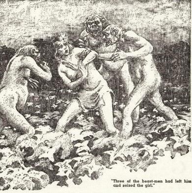 Virgil Finlay for Weird Tales 's visual Art Virgil Finlay, The Isle of the Sleeper, Edmond Hamilton, Weird Tales 38-05.