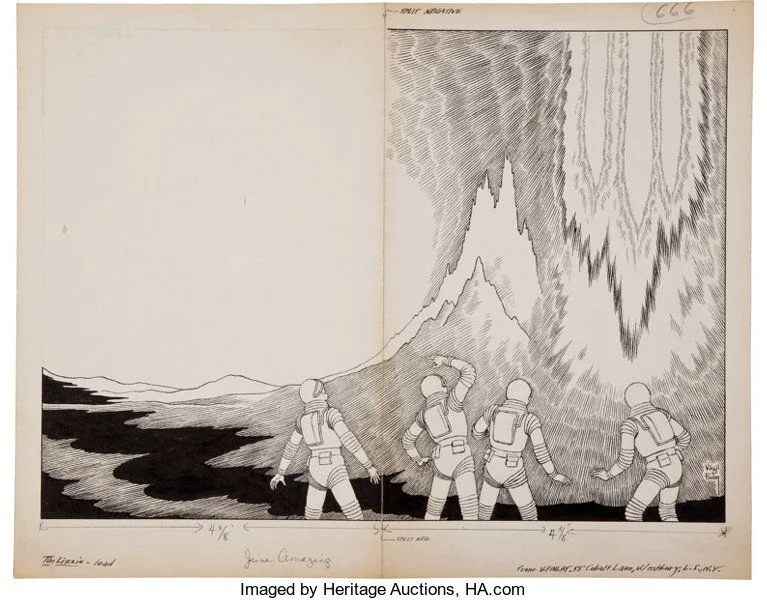 Virgil Finlay's visual Art Virgil Finlay, Tin Lizzie, Amazing Stories 64-06.