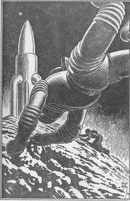 Virgil Finlay's visual Art Virgil Finlay, Tin Lizzie by Randall Garrett, Amazing Stories 64-06.