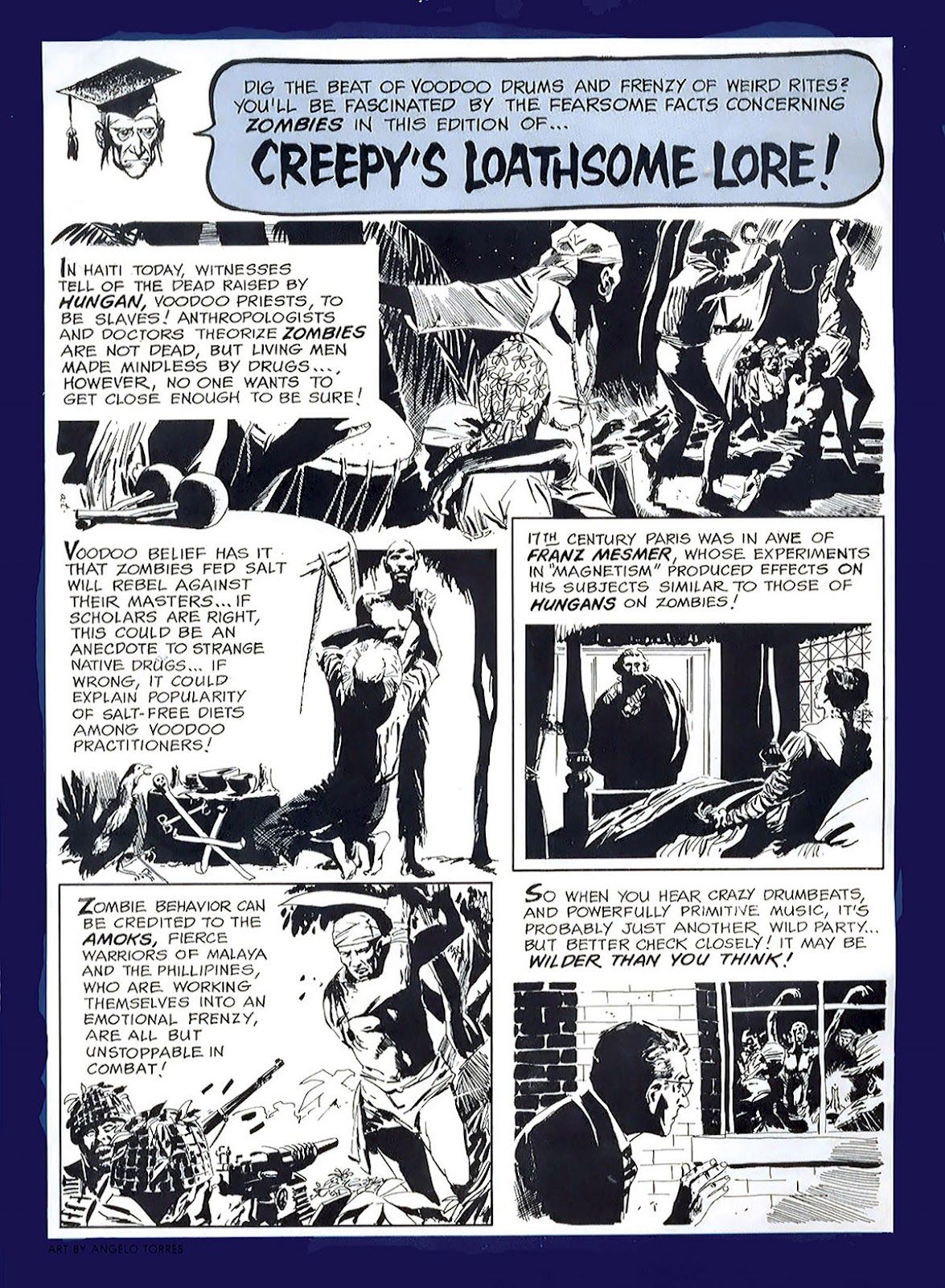 creepy's loathsome lore | from creepy 5 october 1965 art by angelo torres