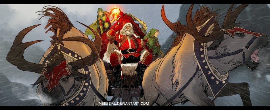 Stjepan Šejić's visual Art epic_santa_wishes_you_a_fantastical_xmass_by_nebezial-d5p3xv0