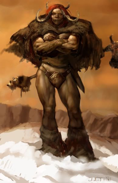 Justin Sweet's visual Art female minotaur