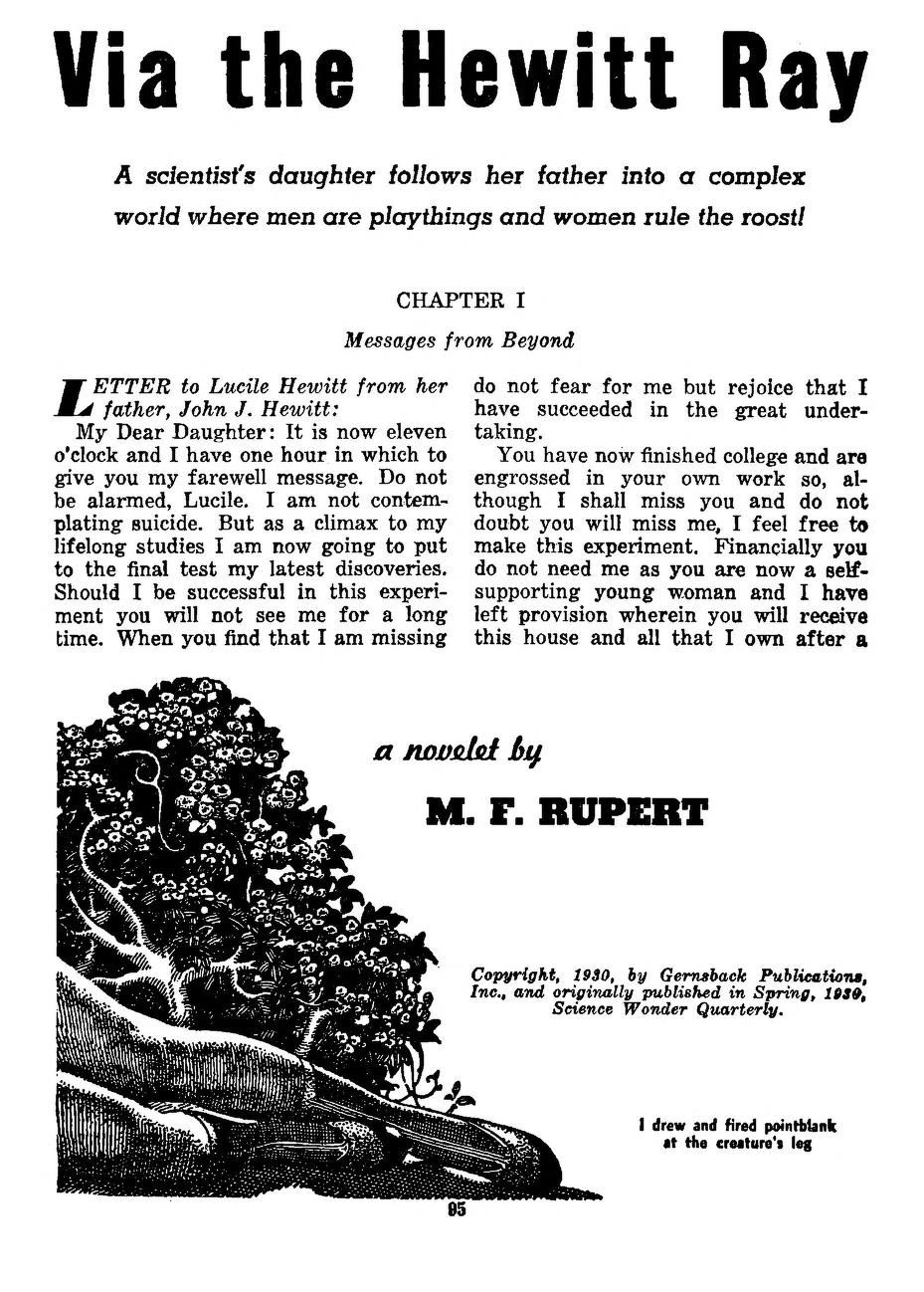 Lawrence Sterne Stevens's Illustration Art LSS? Via the Hewitt Ray (right side) by M.F. Rupert, Fantastic Story Magazine 51-Summer, P.95.