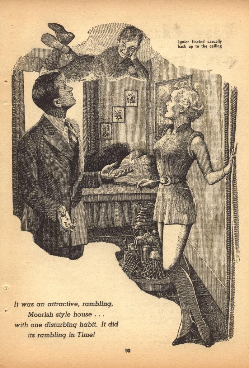 Lawrence Sterne Stevens's Illustration Art LSS? The House on the Vacant Lot by Mari Wolf, Fantastic Story Magazine 52-Summer, P.93.