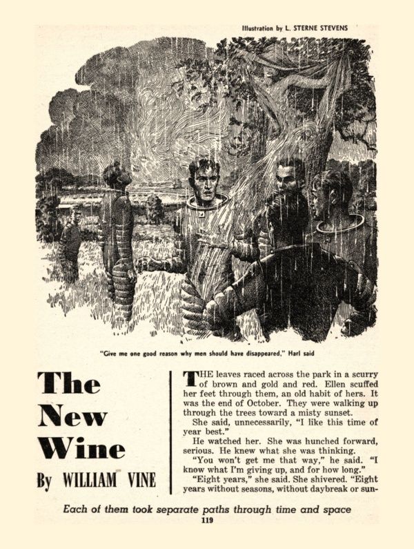 Lawrence Sterne Stevens's Illustration And Book Covers Art Lawrence Sterne Stevens, The New Wine by William Vine, Fantastic Story Magazine 54-Summer, p.113.