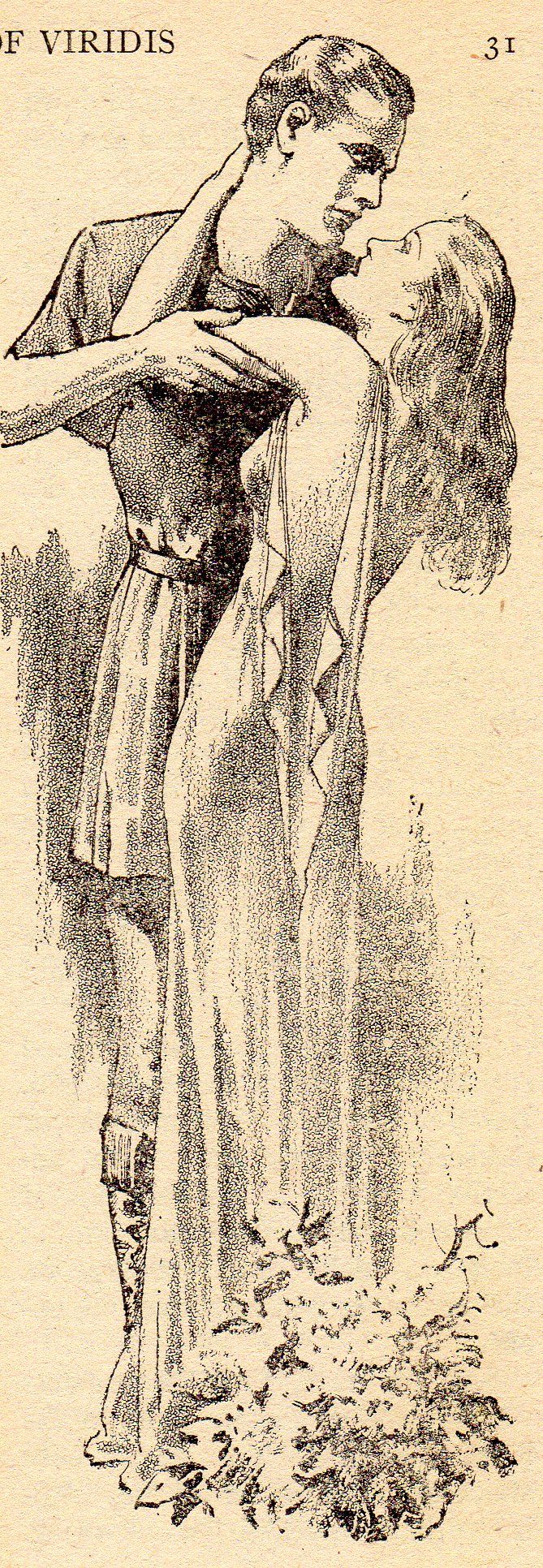 Lawrence Sterne Stevens's Illustration And Book Covers Art Bonnar and Leaf. Lawrence Sterne Stevens, Mistress of Viridis by Margaret St. Clair, Universe SF 55-03, p.31.