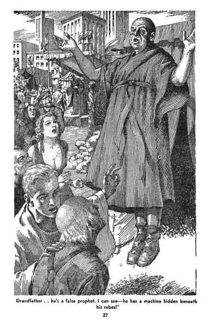 Lawrence Sterne Stevens's Illustration And Book Covers Art Lawrence Sterne Stevens, Age of Prophecy by Margaret St. Clair, Future SF 51-03, p.27.