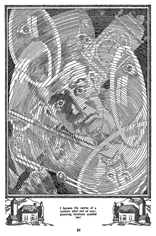 Lawrence Sterne Stevens's Illustration And Book Covers Art Lawrence Sterne Stevens, The House of the Secret by Claude Ferrere, Famous Fantastic Mysteries 46-02, p.87.