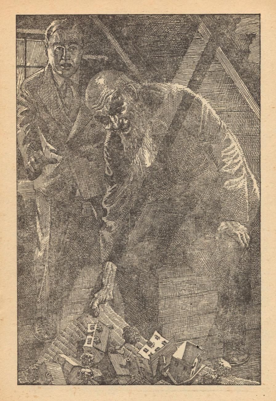 Lawrence Sterne Stevens's Illustration And Book Covers Art Lawrence Sterne Stevens, The Toys of Fate by Tod Robbins, Fantastic Novels 49-03, p.111. The story was selected for the Famous Fantastic Mysteries anthology. Caption: 