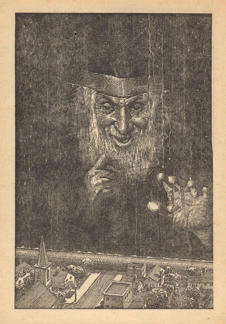 Lawrence Sterne Stevens's Illustration And Book Covers Art Lawrence Sterne Stevens, The Toys of Fate by Tod Robbins, Fantastic Novels 49-03, p.102.