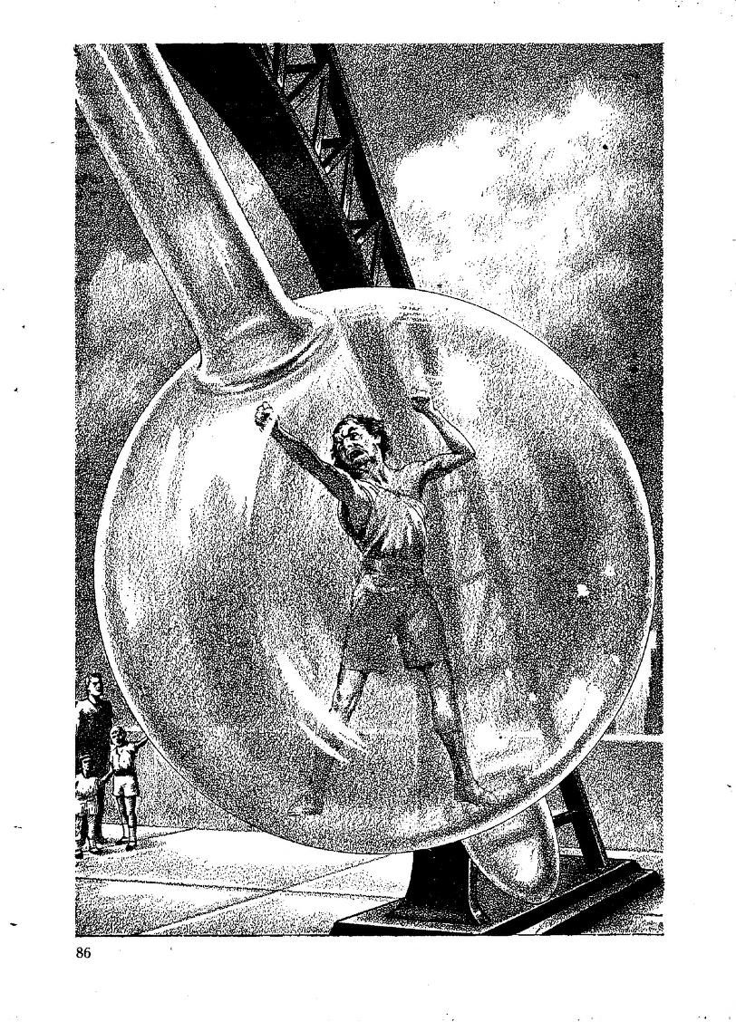 Lawrence Sterne Stevens's Illustration And Book Covers Art Lawrence Sterne Stevens, Pendulum by Ray Bradbury and Henry Hasse, Famous Fantastic Mysteries 53-06, p.86.