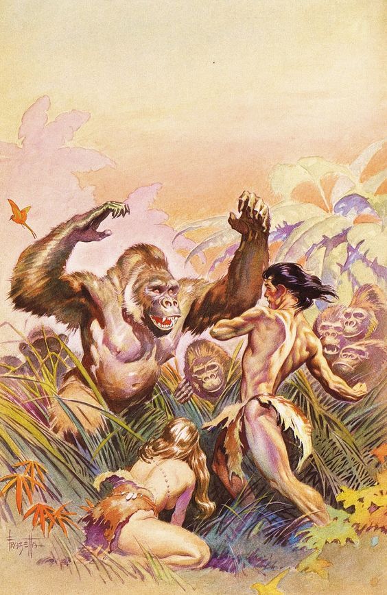 Frank Frazetta's Visual Art Frank Frazetta, Korak, Son of Tarzan, used for the cover of T#4 The Son of Tarzan by ERB, Ace Books, 1963.