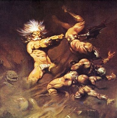 Frank Frazetta's Visual Art Frank Frazetta, original cover art for Conan of Aquilonia by L. Sprague de Camp & Lin Carter 1978.