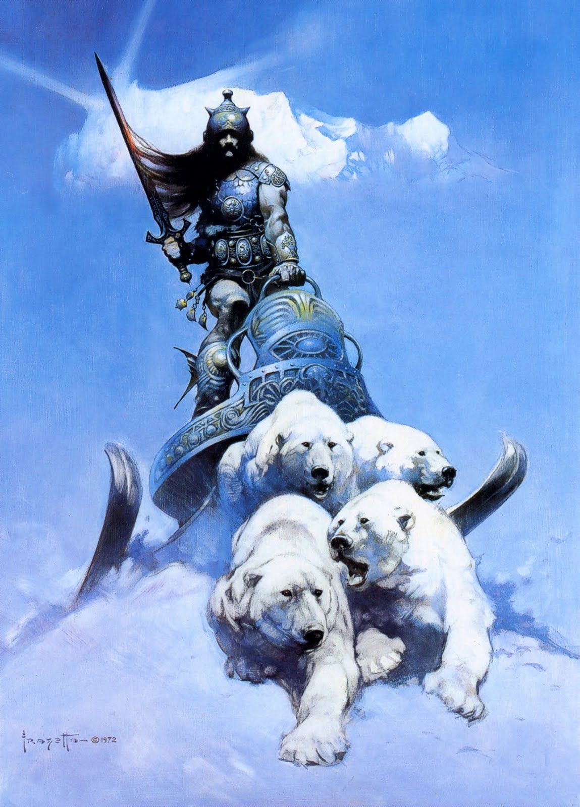 Frank Frazetta's Visual Art Frank Frazetta, The Silver Warrior, used for the cover of The Silver Warriors by Michael Moorcock, 1977.