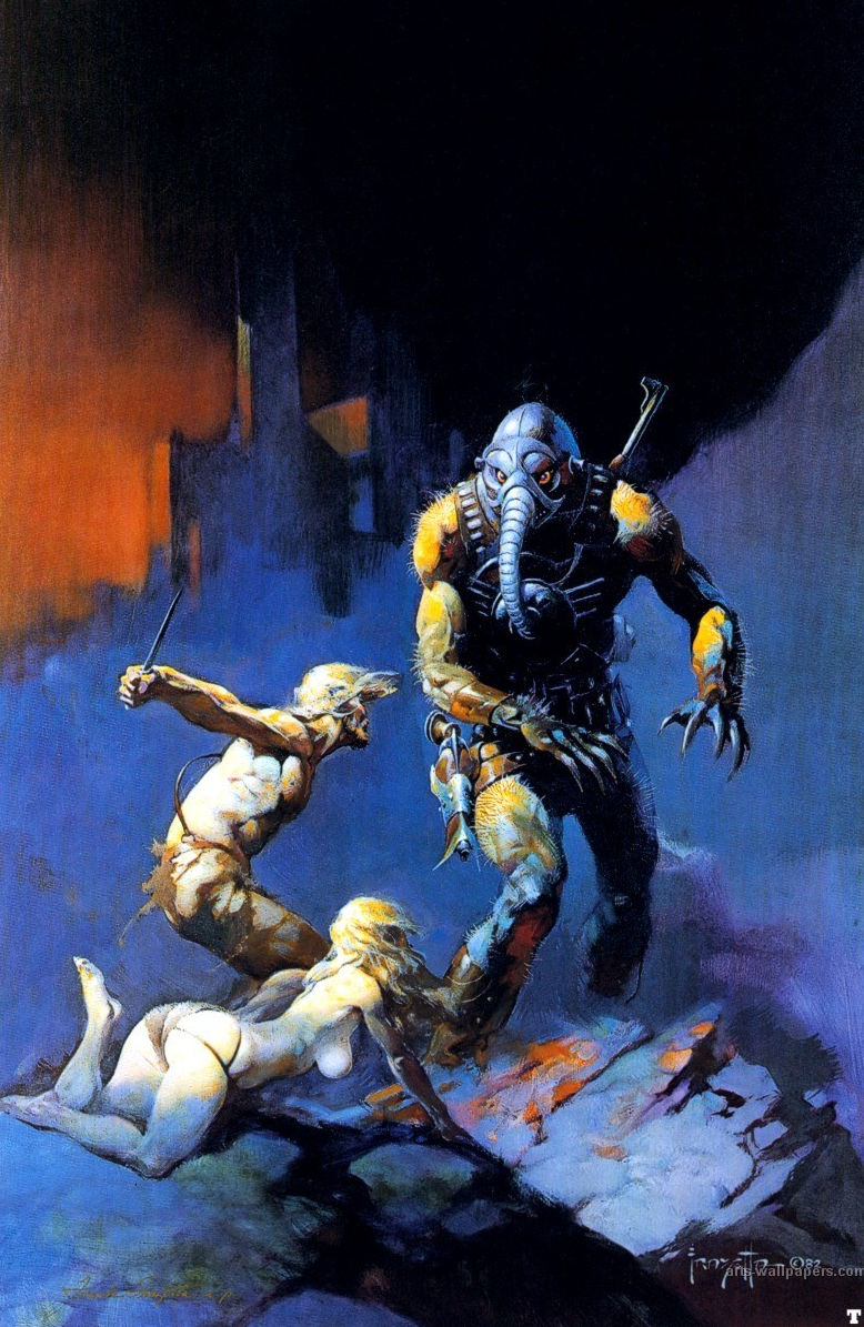 Frank Frazetta's Visual Art Frank Frazetta, Battlefield Earth by L. Ron Hubbard, Galaxy Press 2016.
