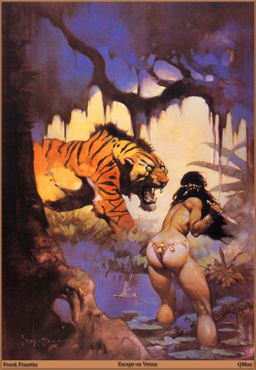 Frank Frazetta's Visual Art Frank Frazetta, Escape on Venus by ERB 1974.