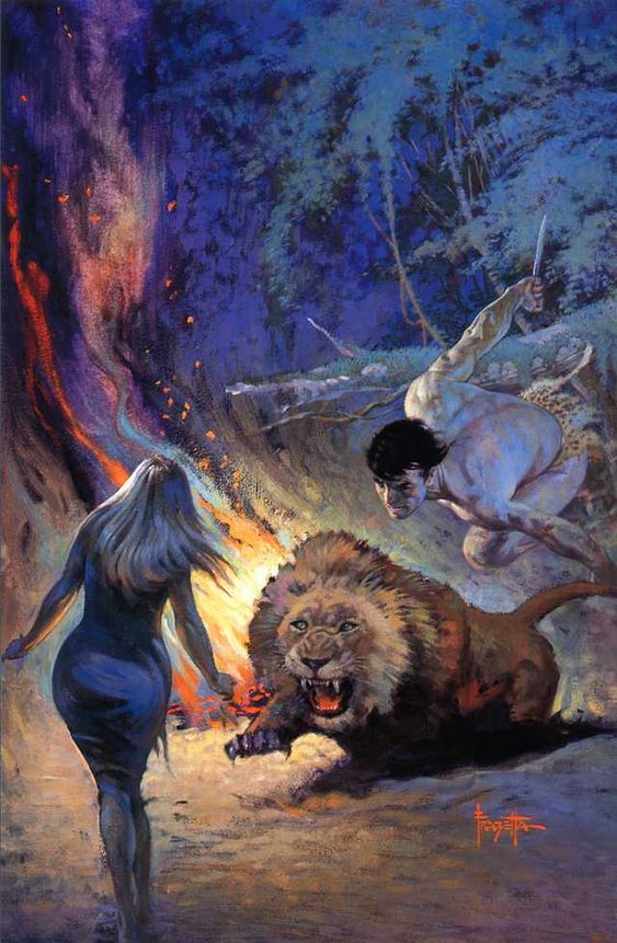 Frank Frazetta's Visual Art Frank Frazetta, Tarzan and the Jewels of Opar by ERB, Ace Books, 1963.