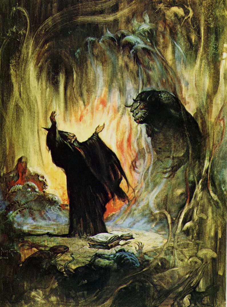 Frank Frazetta's Visual Art Frank Frazetta, The Summoning aka The Sorceror.