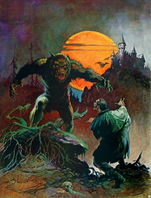 Frank Frazetta's Visual Art Frank Frazetta, Wolfman, used for the covers of Creepy, issues #4 and #131.