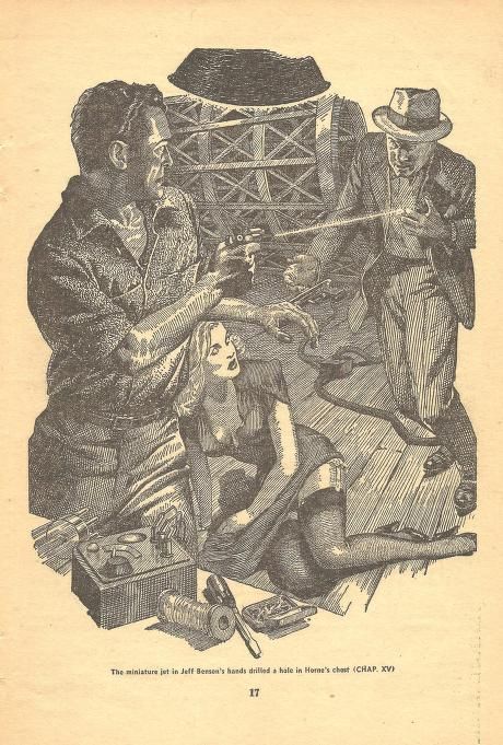 Lawrence Sterne Stevens's Illustration Art LSS? Fire in the Heavens by George O. Smith, Startling Stories 49-07, P.17.