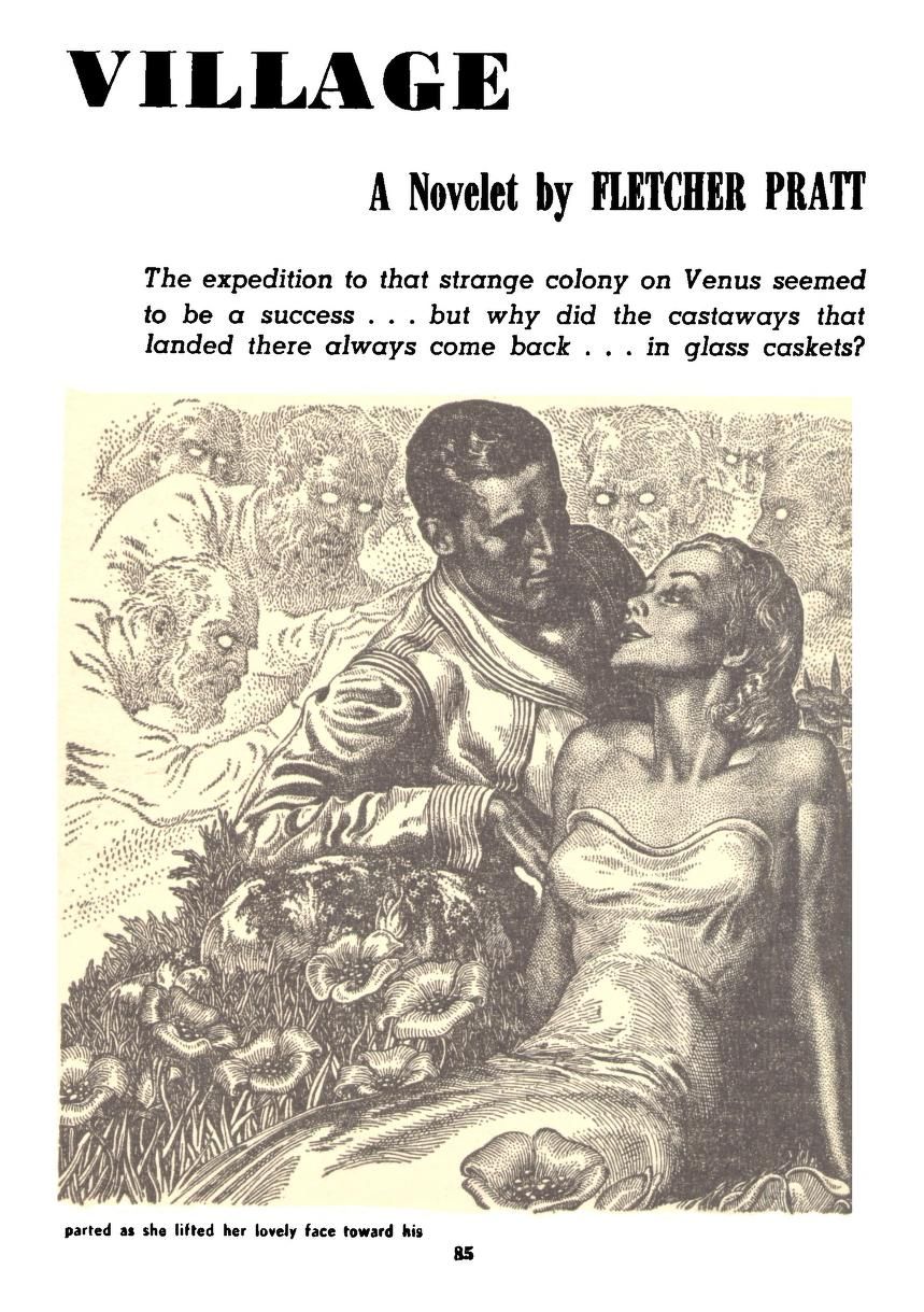 Lawrence Sterne Stevens's Illustration Art LSS? Potemkin Village by Fletcher Pratt, Startling Stories 53-02, p.85.